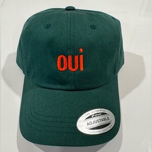 The Classic Green and Orange Cap with Oui Embroidery